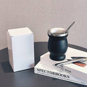 Ensemble de boisson Yerba Mate de style argentin, <span class=keywords><strong>gourde</strong></span> en acier inoxydable isolée sous vide de 8 oz (240 ml), paille bombilla, tasse cadeau - Product Image 2