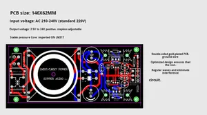 Placa Amplificadora <span class=keywords><strong>LM317</strong></span>, Transformador de Salida, Regulador de Voltaje Ajustable, Compatible con Fuente de Alimentación Lineal Talema, EMI - Product Image 2