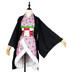 Demon Slayer Nezuko Cosplay Costume Black Kimono Outfit Anime Role Play Clothing - Product Image 4