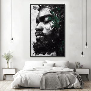 Original hecho a mano abstracto texturizado hombre africano pared arte negro hombre retrato pintura <span class=keywords><strong>al</strong></span> óleo sobre lienzo - Product Image 3