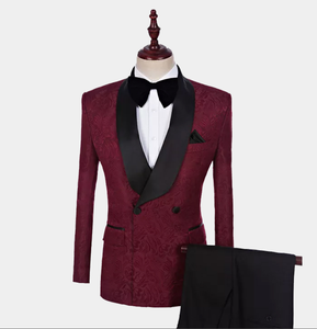 Su misura abito da uomo <span class=keywords><strong>smoking</strong></span> personalizzato da sposa Jacquard <span class=keywords><strong>nero</strong></span> su misura - Product Image 6