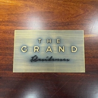 Placa de Metal de Latón Grabada Personalizada, Placa de Identificación Grabada con Láser, Resistente al Agua IP65 y con Soporte de Pared