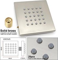 Système de douche complet à poignée unique moderne en nickel brossé de 16 pouces Jets de corps Robinet thermostatique en laiton Robinet pluie/jet de massage