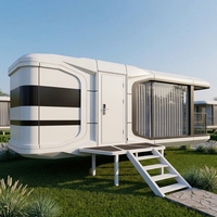 Maison capsule spatiale préfabriquée moderne, maison mobile modulaire en acier, mini-maison pour chambre d'hôtel, cour