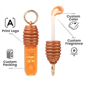 Nuevo Aceite Labial de Miel Antisequedad y Antipelado, Tratamiento Hidratante para Reducir las Arrugas de los Labios, Paleta de Colores con Diseño de Llavero - Product Image 5