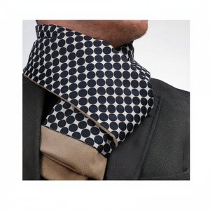 Navy Blue Polka Dot Double Sided Scarf - Product Image 2