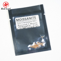 Moissanite de laboratoire en vrac Redleaf, taille petite 1-2,9 mm, pierre de diamant moissanite ronde taille brillant bleu-vert