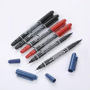 Schwarz/Blau/Rot 3 Farben No Erase Water Based Ink Doppelspitzen-Markierung stift mit ungiftiger Tinte Guter Preis Stift markierung