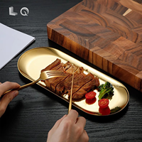 Li Qun Hot Sale Hotel Gold Luxe Eco-vriendelijke Ovale RVS Decoratieve Schaal voor Fruit, Cosmetica, Sieraden, Koekjes, etc.