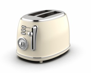 Electric Creamy <b>Toaster</b> 2 Slice with Defrost/Reheat/Cancel Functions Mechanical Style Household Use Retro - Product Image 2