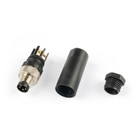Fiche aviation droite M8 2/3 broches IP67 étanche-Connecteur à sertir mâle femelle pour applications de capteurs sans soudure