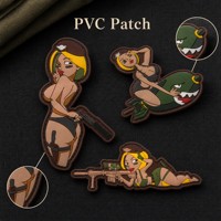 Patch en PVC 3D en caoutchouc, motif silhouette féminine en bikini, style tactique, badge moral, avec fixation auto-agrippante pour vêtements et sacs