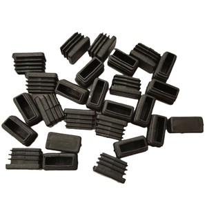 Bouchons de tuyaux en plastique rectangulaires 10x20 noirs, embouts durables pour l'étanchéité des tubes - Product Image 1