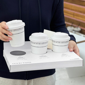 Disposable Biodegradable Holder <strong>2</strong> <strong>Cups</strong> 4 <strong>Cups</strong> Kraft <strong>Paper</strong> Cardboard Coffee <strong>Cup</strong> Holder with Handle - Product Image 3