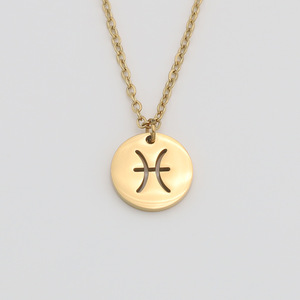 Hollow Round Brand 12 Constelaciones Gargantilla <span class=keywords><strong>de</strong></span> acero inoxidable Collar Mujeres Chapado en oro <span class=keywords><strong>de</strong></span> 18K Cadena <span class=keywords><strong>de</strong></span> clavícula <span class=keywords><strong>de</strong></span> acero inoxidable - Product Image 4