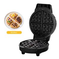 Machine à petit-déjeuner multifonction 3-en-1 : mini-machine à pain, gaufrier et appareil à sandwichs électrique avec plaques amovibles pour un nettoyage facile