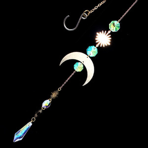 Suministros para Atrapasoles, Atrapasol Colgante <span class=keywords><strong>de</strong></span> Cristal, Prisma <span class=keywords><strong>de</strong></span> Cristal Arcoíris, <span class=keywords><strong>Luna</strong></span> <span class=keywords><strong>y</strong></span> Estrellas para Decoración <span class=keywords><strong>de</strong></span> Ventanas, Envío a FBA Disponible - Product Image 4