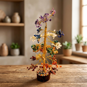 Figurine d'arbre en pierre précieuse de cristal sculptée à la main, branche en fil doré, artisanat pour l'équilibrage des chakras, décoration Feng Shui pour la maison, cadeau - Product Image 4