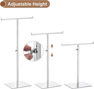 Adjustable Height Double Hook Handbag <b>Stand</b> Bag Display Modern Eco-Friendly for Easy Assembly for Metal T Bar <b>Hanger</b> - Product Image 6