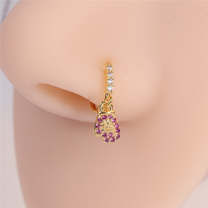 Anneaux de nez pendants de Noël en forme de L, cloche de Père Noël, flocon de neige, bijoux de piercing pour femmes et filles - Product Image 3