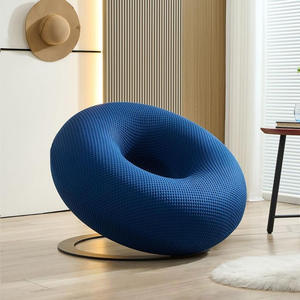 Sillón con forma de donut, taburete rojo y azul para el hogar, asiento redondo creativo para sala de estar, dormitorio, uso para adultos - Product Image 4