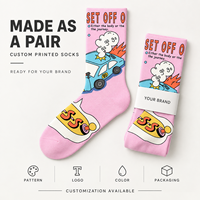 Chaussettes personnalisées OEM pour adultes, en polyester/nylon/coton/bambou/laine, résistantes aux déchirures, séchage rapide, sans couture, impression numérique 360°