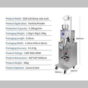 Máquina Automática para Envasar Alimentos en Bolsitas de 1-20G y 1-100G, para Azúcar, Nueces, Especias, Hojas de Té - Product Image 4