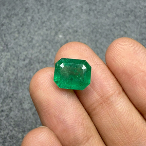 Émeraude naturelle zambienne de 4,17 carats, taille octogonale, pierre précieuse verte lâche de qualité supérieure, pour la fabrication de bijoux (bague, pendentif) - Product Image 1