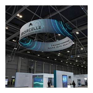 Letrero Publicitario Circular Colgante para Techo, Accesorio para Eventos y Ferias Comerciales - Product Image 1