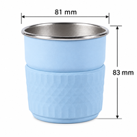Mug à café réutilisable en acier inoxydable 304 à double paroi, isolé, portable, avec manchon en silicone, 10 oz, pour usage quotidien au bureau
