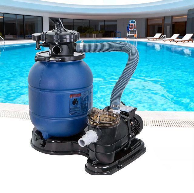 Jade 13" High-Flow Ground Swimming Pool Set 3/4HP Pool Pump Max 2,400 GPH 300mm Sand Filter W/ Multi-Port Valve