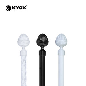 Tringle à rideau KYOK en or antique avec embout orné, poulie lisse à forte charge, vente en gros - Product Image 4