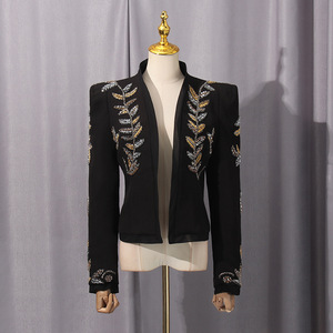 Nuovo arrivo Stock autunno <span class=keywords><strong>donna</strong></span> nuova nicchia top di fascia alta nero irregolare <span class=keywords><strong>giacca</strong></span> da <span class=keywords><strong>donna</strong></span> camicie e camicette da <span class=keywords><strong>donna</strong></span> - Product Image 4