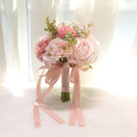 Künstlicher Seidenrosenstrauß für Hochzeiten im Freien, künstliche Blumen, handgehaltener Brautstrauß, Neuheit, Hochzeitsblumen