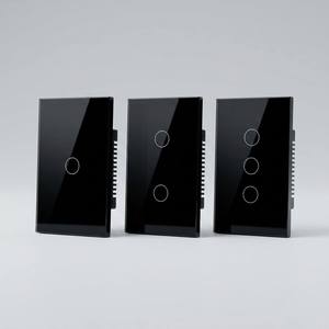 Tianlai Zigbee <span class=keywords><strong>3</strong></span>'lü 1 Yollu Anahtar ABD Standardı L Plus N 600W Dokunmatik Panel Beyaz Siyah Gri Altın Kaplama Alexa Google Home için - Product Image 4