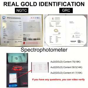 Exclusivo Hip Hop de moda 18K oro sólido Miami cadena cubana collar Iced Out Moissanite diamantes - Product Image 2