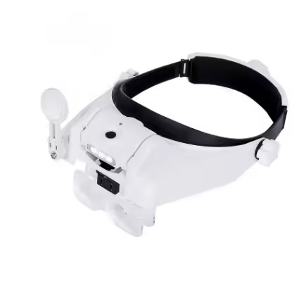 USB Charging Headband Magnifier with 31x Zoom Three LED Lamp Presbyopia Reading Magnifying Glass for Elders Walk D100