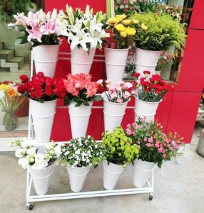 Exhibidor de Flores Metálico Moderno Personalizado para Hoteles y Comercios, Diseño Móvil - Product Image 4