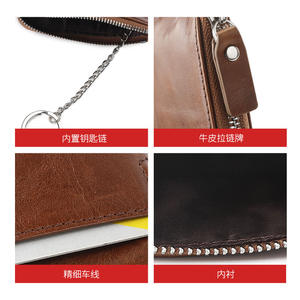 Borsa da <span class=keywords><strong>uomo</strong></span> per affari <span class=keywords><strong>portafoglio</strong></span> con cerniera bottone <span class=keywords><strong>a</strong></span> <span class=keywords><strong>scatto</strong></span> Bi-Fold in pelle <span class=keywords><strong>portafoglio</strong></span> resistente e comodo con - Product Image 2