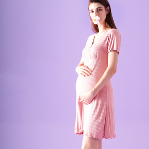 Vestido Casual de Maternidad con Botones Frontales y Tejido Acanalado para <span class=keywords><strong>Embarazadas</strong></span> - Product Image 2