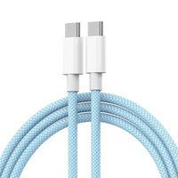 Kabel Pengisian Cepat USB C ke USB C 1m 2m PD 60w 480mbps, Kabel Data USB 2.0 Tipe C Berbahan Nilon Kepang untuk Pengisian Cepat Ponsel