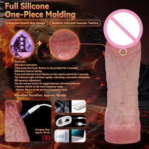 Funda realista para pene, reutilizable, extensor de condón, alargador de pene, retrasa la eyaculación, funda vibradora para pene - Product Image 6