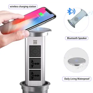 motorized pop up socket universal plugs pop out power outlets table socket for office table hotel desk