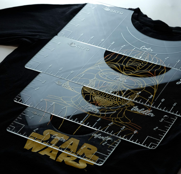 Factory wholesale Hot Sale Plastic Alignment Acrylic t-shirt Ruler Guide set On the clothes