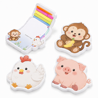 Fournitures scolaires OEM, notes autocollantes en forme d'animaux, notes autocollantes portables en forme d'animaux, fabricant d'origine