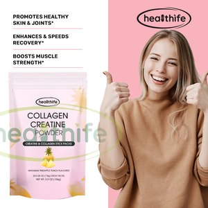 Boisson énergisante instantanée de marque privée OEM Poudre de monohydrate de collagène de protéine Créatine Saveur d'ananas Bâtonnets de collagène de créatine - Product Image 5