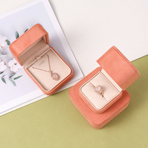 Wholesale High Quality Custom Logo <b>Boxes</b> Packaging Romantic Sweet Wedding Leather Earring <b>Necklace</b> Pendant <b>Jewelry</b> Box - Product Image 3
