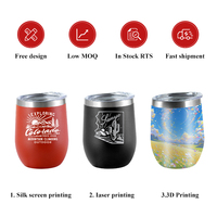 Mug à bière isotherme en acier inoxydable sur le thème des festivals de musique, avec logo personnalisé ou couleurs Pantone, gobelet à vin de 12 oz avec pied.