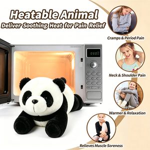 Peluche di Panda Profumato alla Lavanda per Microonde, Cuscino Riscaldante con Semi di Lino per Terapia <span class=keywords><strong>Caldo</strong></span>/Freddo, Regalo di Compleanno - Product Image 3