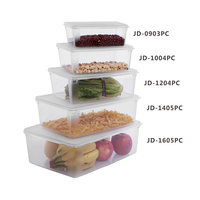 Conteneur alimentaire en plastique durable de 5 tailles avec couvercle pour la restauration et le service, restaurant commercial, cuisine, cantine à domicile